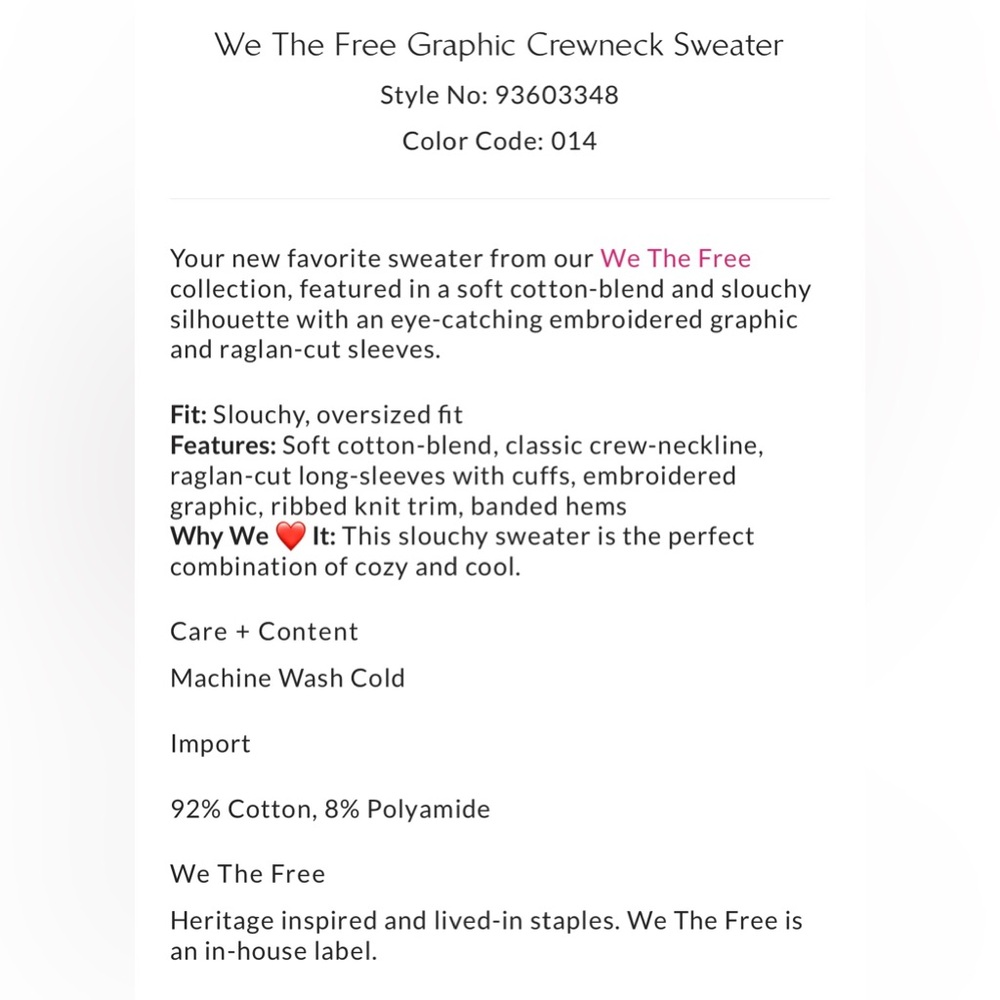 Free People We The Free Graphic Crewneck Sweater // NWT // FP - Picture 9 of 11